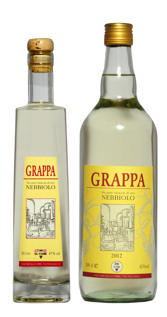 Grappa di pura Vinaccia da uve Nebbiolo LA TORRE