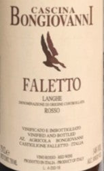 Langhe Rosso Faletto DOC 2019 Cascina Bongiovanni